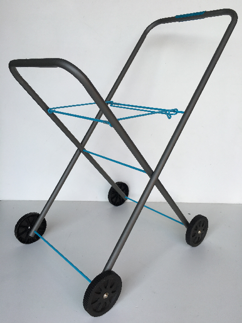 TROLLEY, Laundry Trolley Grey Powdercoated Metal